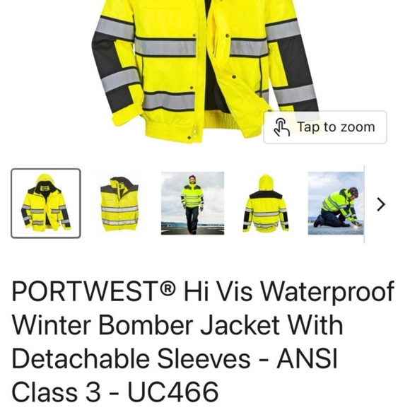 Portwest Jacket Yellow/Black XXL - Picture 6 of 6